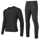 Compression Men's Base layer Black Top Skin Fit Shirt + Pants / Tights set