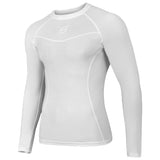 Compression Men's Base layer White Top Skin Fit Shirt + Pants / Tights set