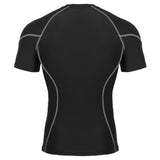 Men's Black / Grey Compression Base Layer Short sleeve shirt and shorts Set - Skills Outfit Pty Ltd