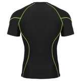 Men's Black / Green Compression Base Layer Short sleeve shirt and shorts Set - Skills Outfit Pty Ltd