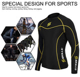 Mens Compression Base Layer Armour Shirt Long Sleeve Thermal Gym Fit Sports Top - Skills Outfit Pty Ltd