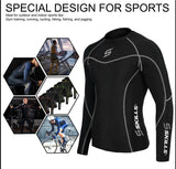 Mens Compression Base Layer Armour Shirt Long Sleeve Thermal Gym Fit Sports Top - Skills Outfit Pty Ltd